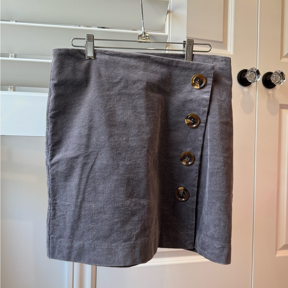 Corduroy button up skirt